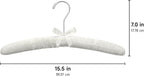 Whitmor Satin Padded Hangers for Women Clothing, Bow Design, 8-Pack, Bone