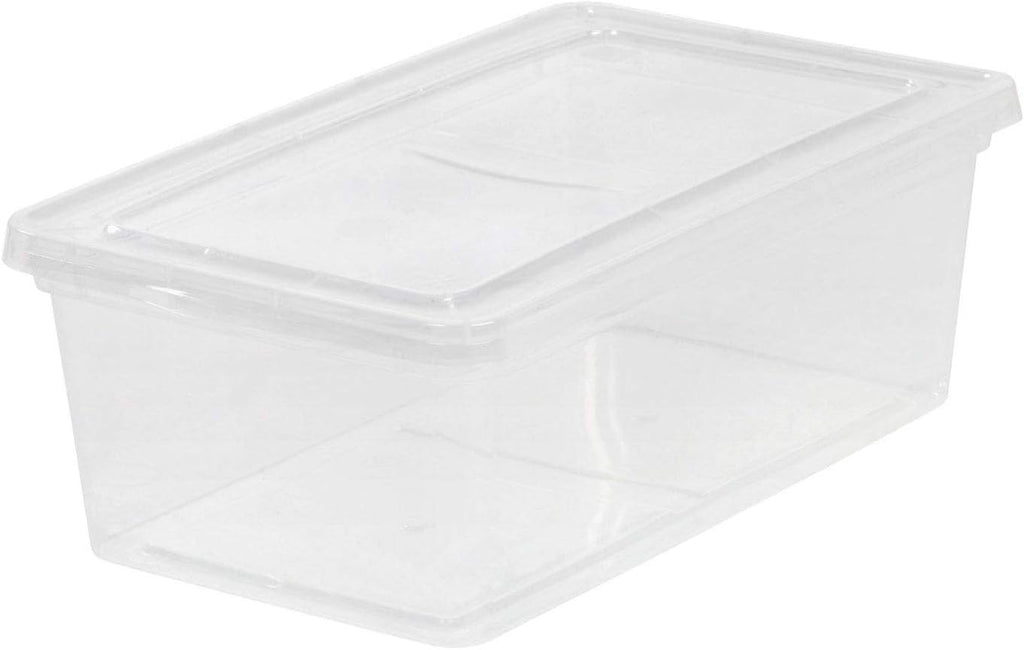 IRIS USA 12-Pack 7 Qt Storage Bins with Lids, Clear, Stackable