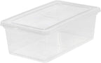 IRIS USA 12-Pack 7 Qt Storage Bins with Lids, Clear, Stackable