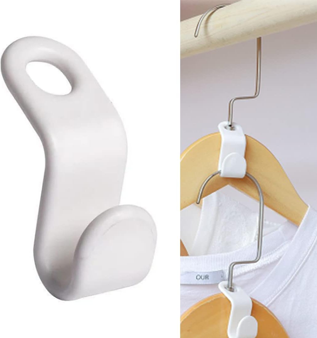 otylzto 50PCS(or100) Hanger Hooks for Plastic Clips Clothes Space Saving Hangers for Clothes Closet Hangers Space Saver