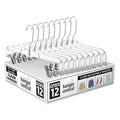 14 Inch Clear Pants Hangers, 12 Pack