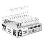 14 Inch Clear Pants Hangers, 12 Pack