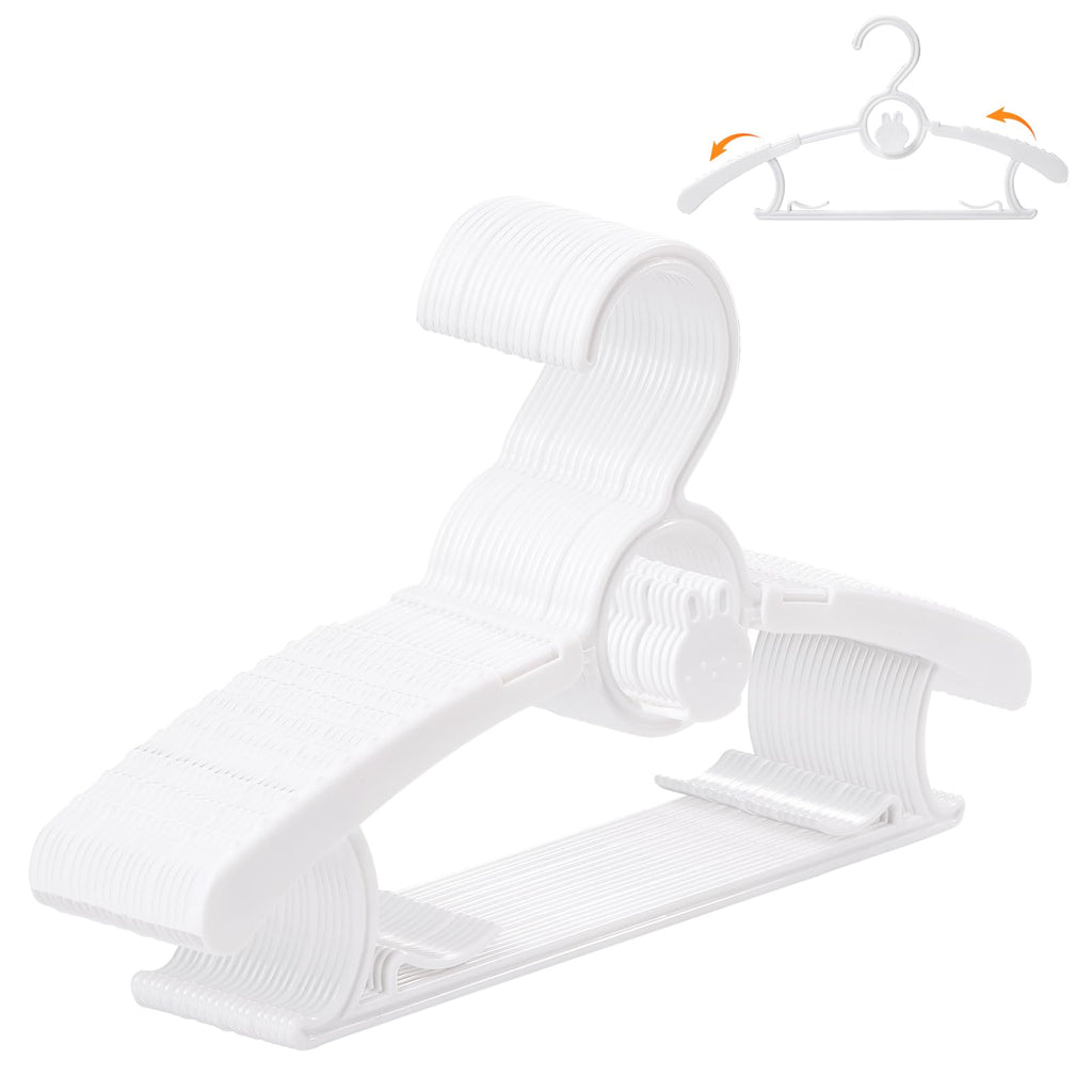 50 Pack Baby Hangers 11"-14" Adjustable Kids Hangers Multicolor