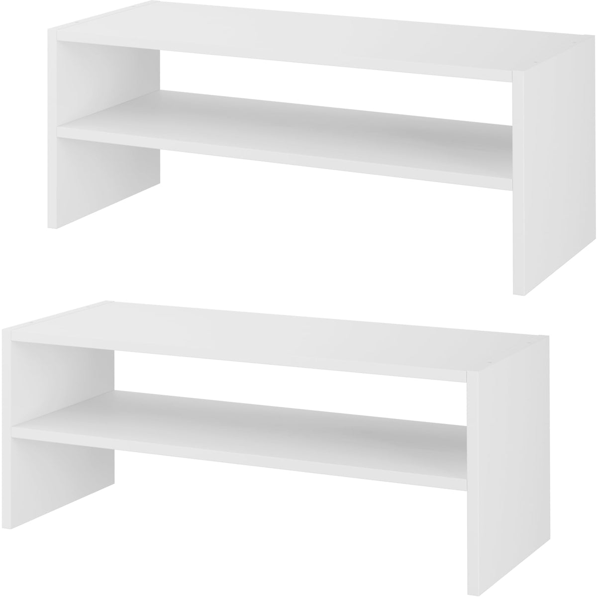 Whitmor Stackable 31" Extra Wide 2-Shelf Storage Organizer, White