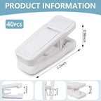 KISEER 40 Pcs Plastic Baby Hanger Clips Slim-line Finger Clips Set for Clothes Hanger Velvet Hanger (White)