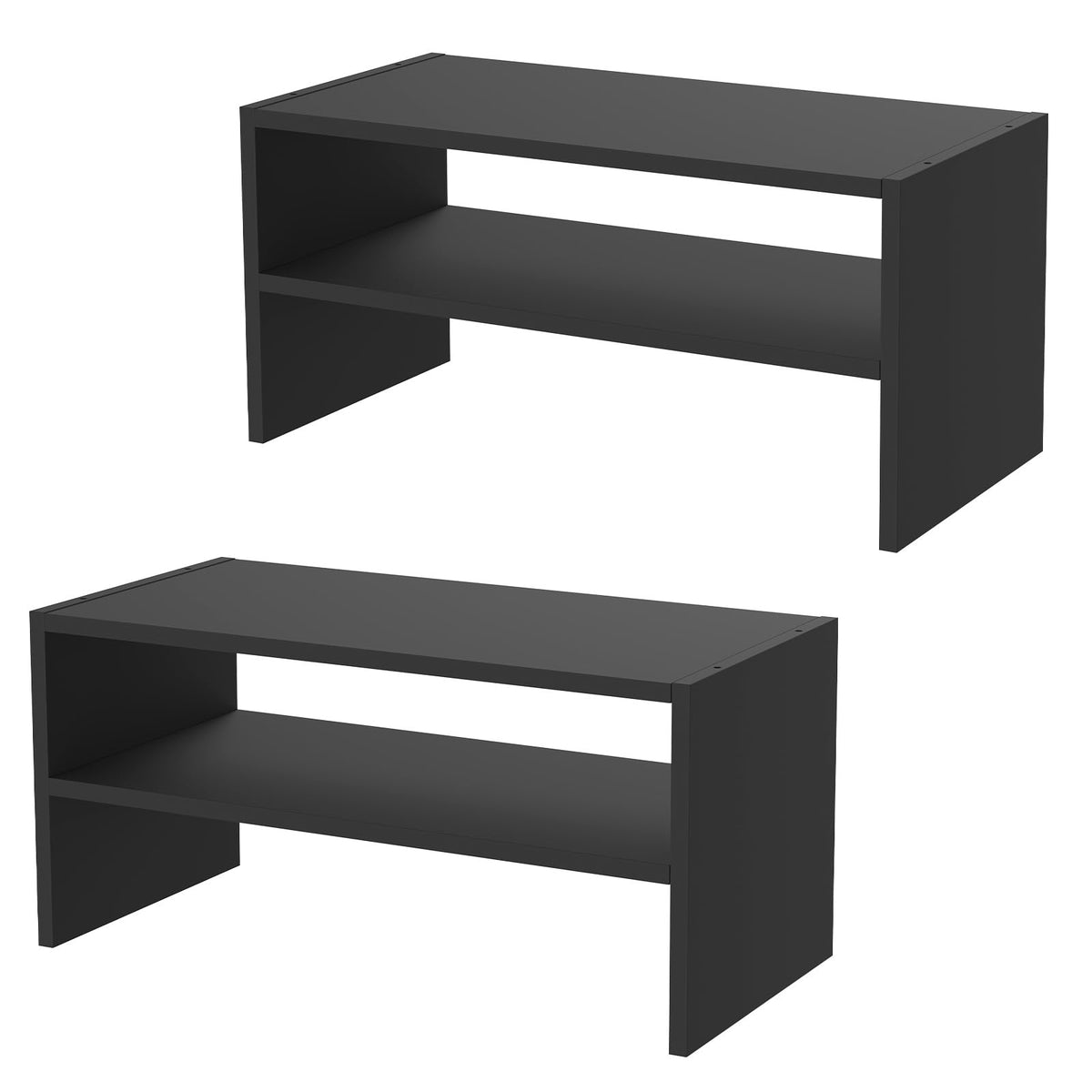 Whitmor Stackable 31" Extra Wide 2-Shelf Storage Organizer, White