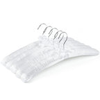 Amber Home 5 Pack Large White Satin Padded Hangers for Women Clothing 17"