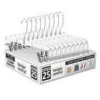 14 Inch Clear Pants Hangers, 12 Pack