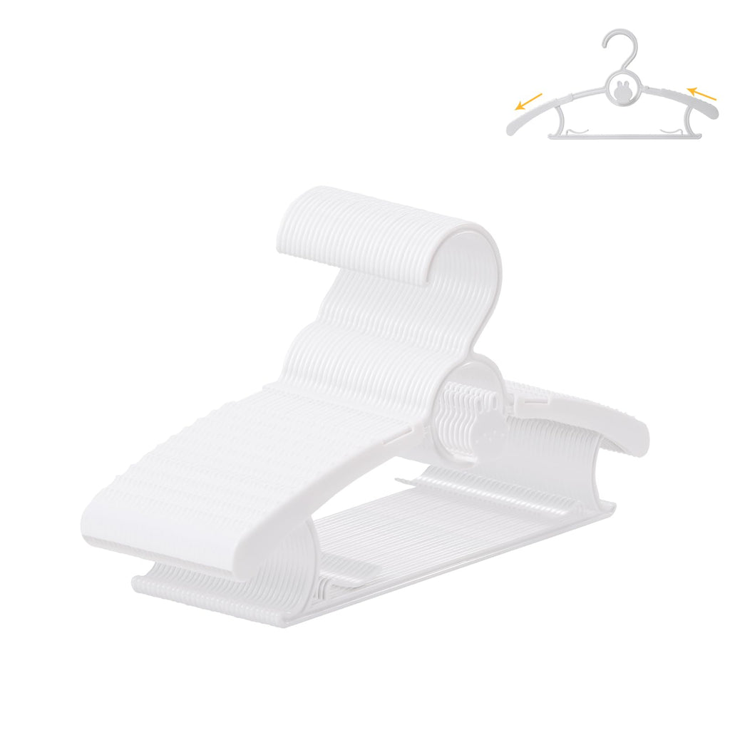 50 Pack Baby Hangers 11"-14" Adjustable Kids Hangers Multicolor