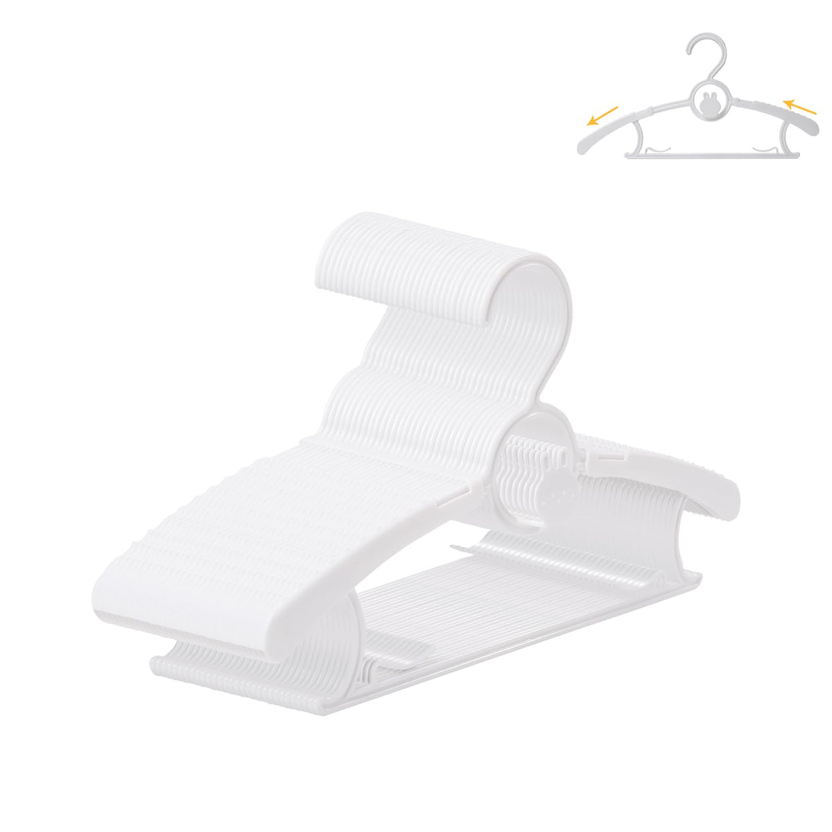50 Pack Baby Hangers 11"-14" Adjustable Kids Hangers Multicolor
