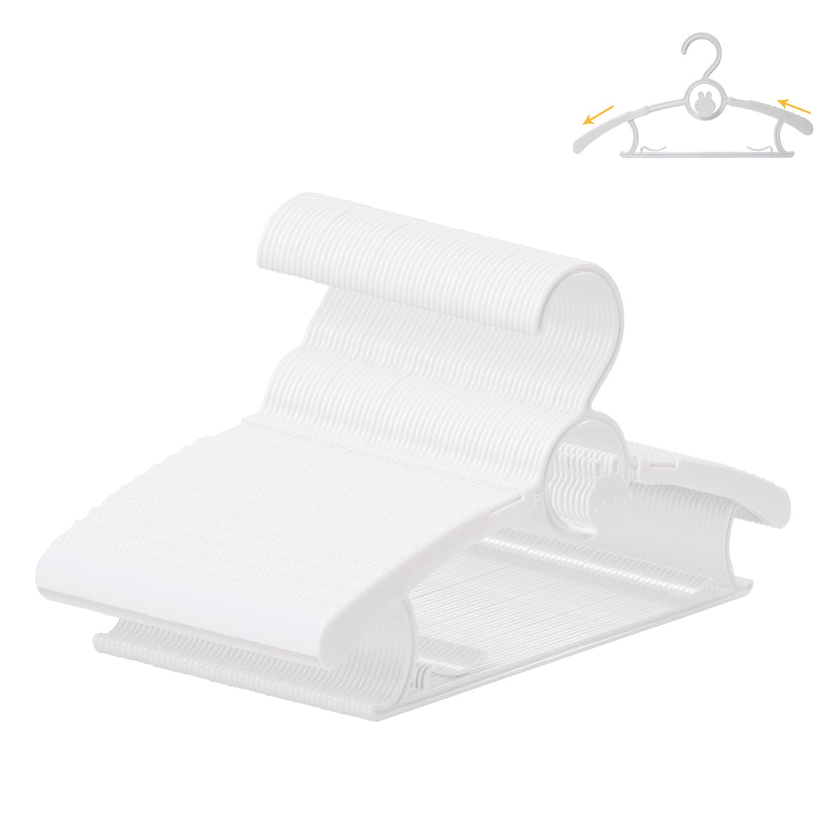 50 Pack Baby Hangers 11"-14" Adjustable Kids Hangers Multicolor