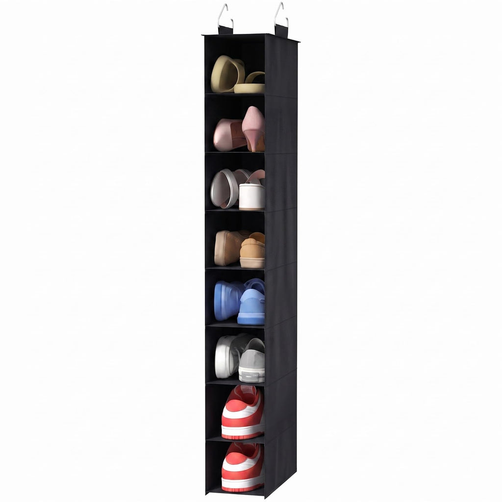 Lifewit 8 Section Hanging Shoe Storage Organizer for Closet Foldable, Gray