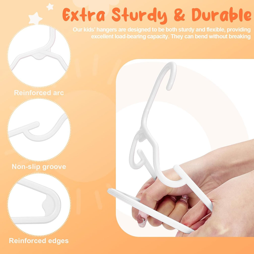 HOUSE DAY White Baby Hangers 20 Pack, Sturdy 11.5" Kids Hangers for Closet