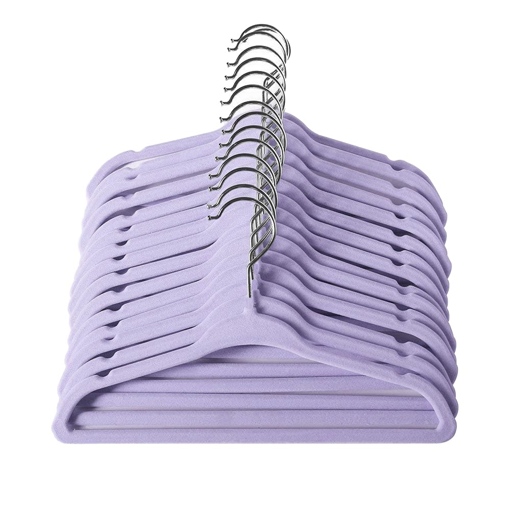 ManGotree 11" Baby Velvet Hangers Non-Slip Kids Hangers 15 Pack Light Pink
