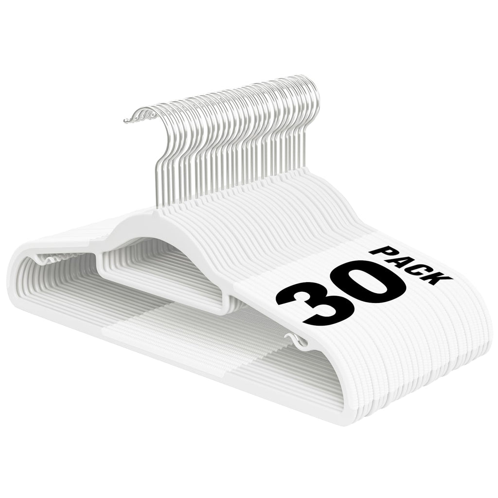 Plastic Hangers 50 Pack, 16.5" Non-Slip Clothes Hangers Heavy Duty