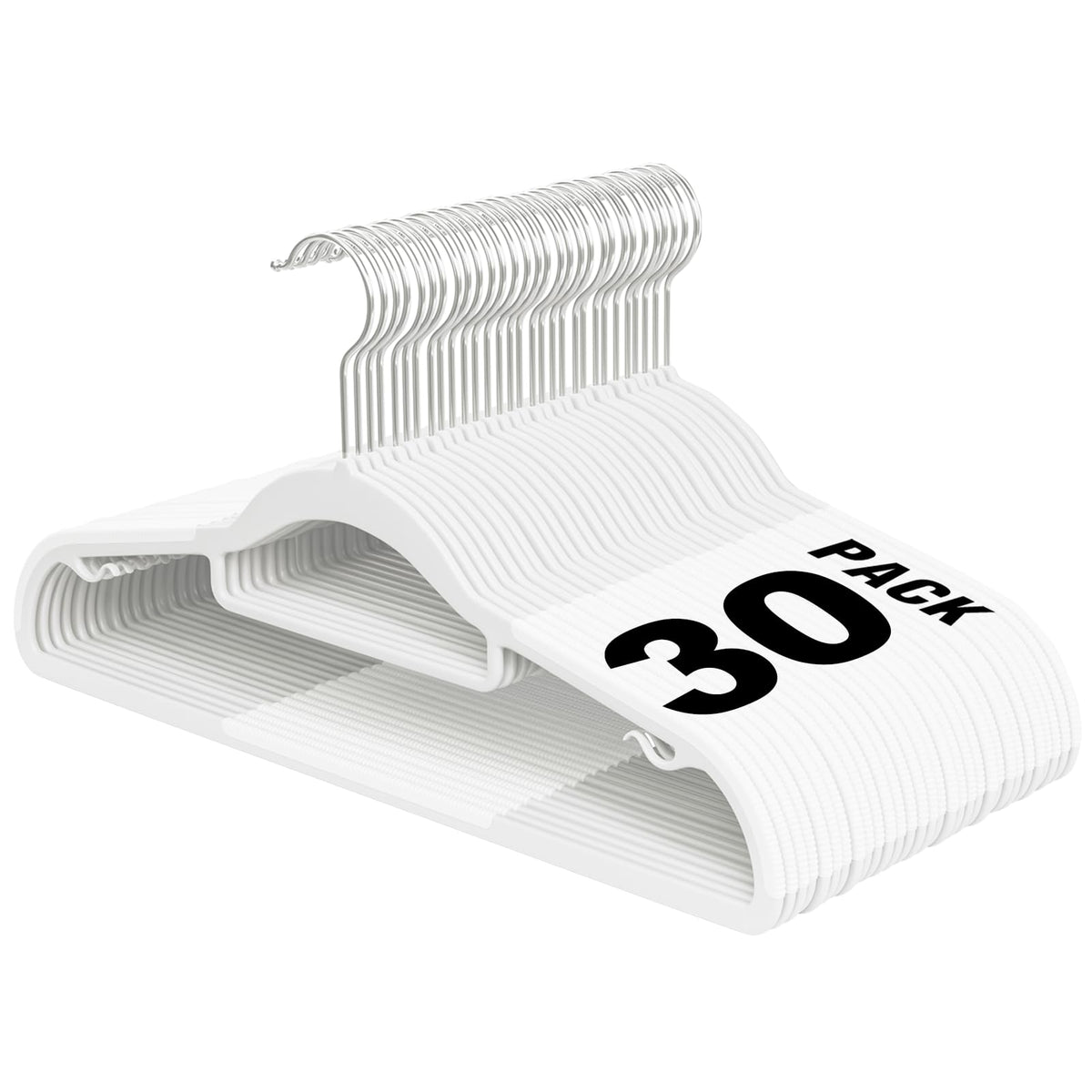 Plastic Hangers 50 Pack, 16.5" Non-Slip Clothes Hangers Heavy Duty