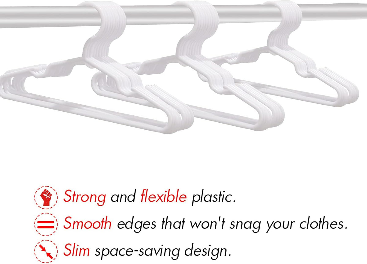 100 Pack White Kids Hangers 11.6 Inch-Baby Clothes Hangers or Toddler&Child