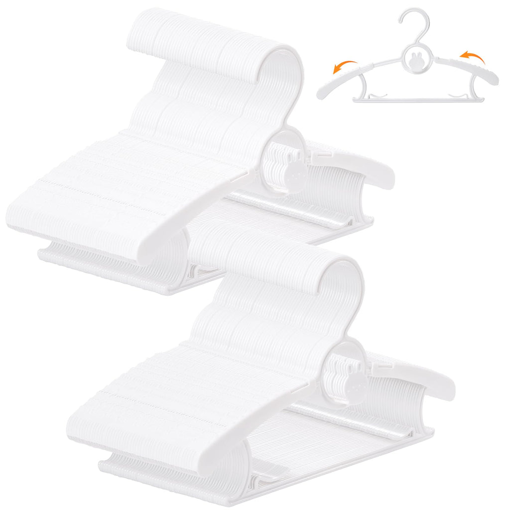 50 Pack Baby Hangers 11"-14" Adjustable Kids Hangers Multicolor