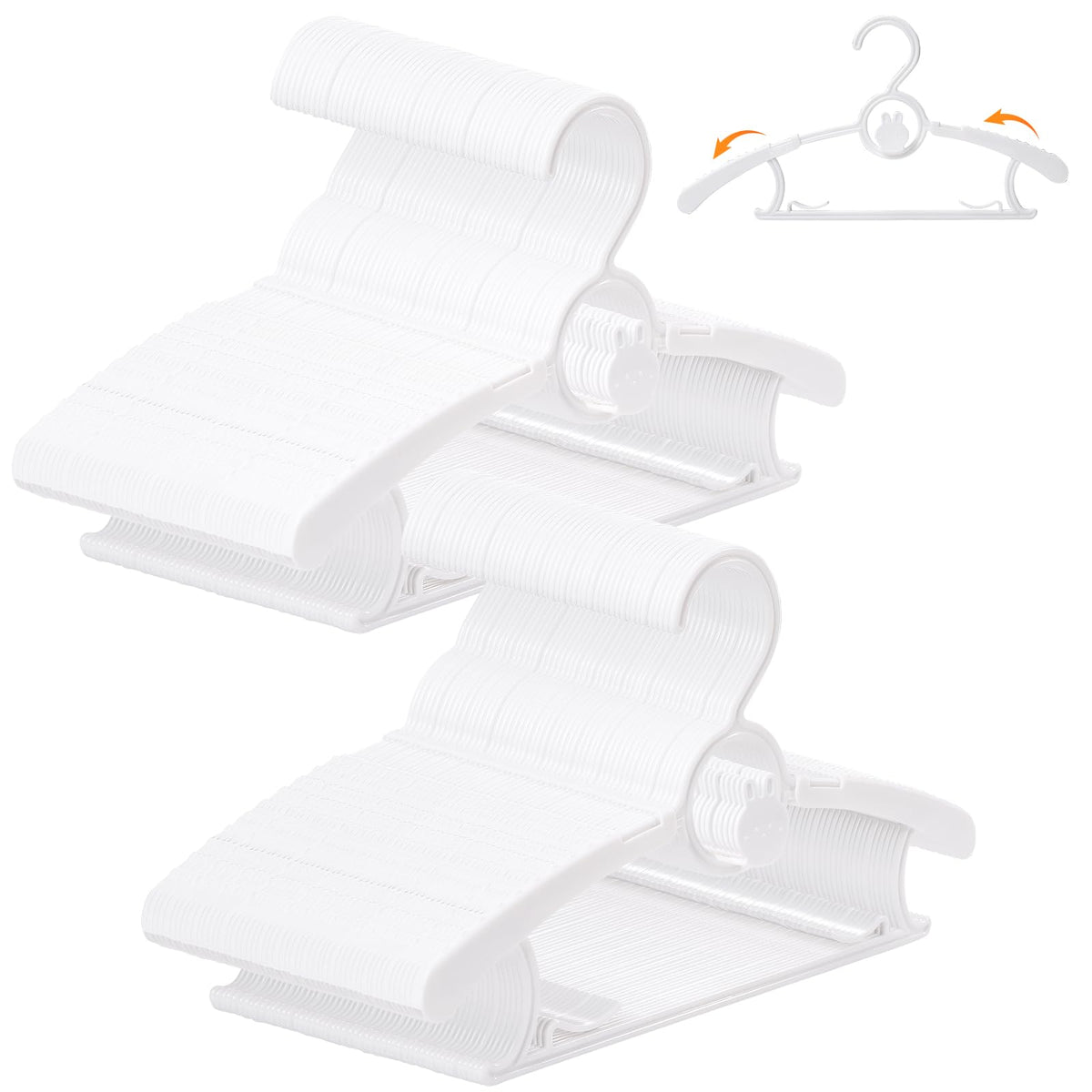 50 Pack Baby Hangers 11"-14" Adjustable Kids Hangers Multicolor