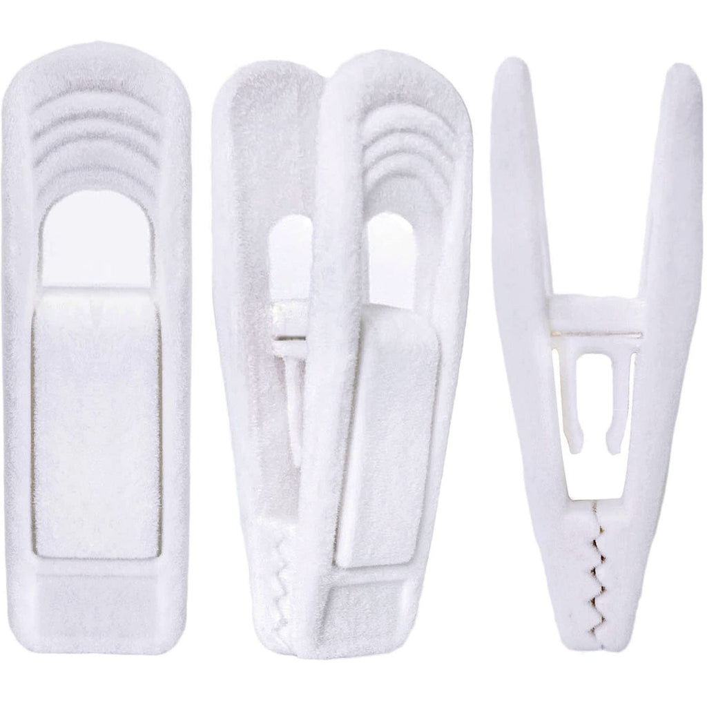 TOFIIGREM Velvet Hanger Clips for Velvet Hangers - 20 PCS Beige Non-Slip Velvet Clip for Skirt Hanger, Strong Flocking Clips Fit for Ivory Velvet Hangers