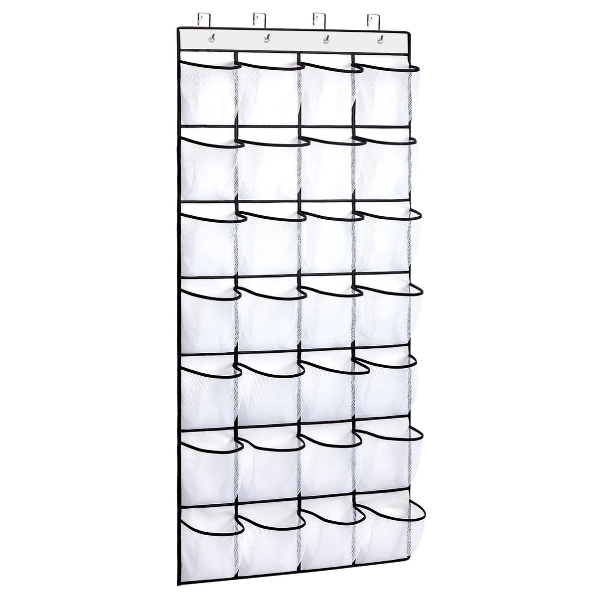 REGELETO 10 Tiers Large Size Over the Door Shoe Organizer Storage, Hanging Shoe Rack for Door with Deep Pockets, Fit 20 Pairs Shoe Organizer Holder for Sneakers and Boots (Black)