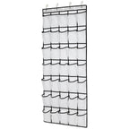 35 Pocket Over Door Shoe Organizer with 4 Metal Hooks（Grey）