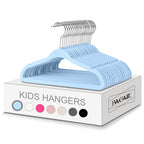 BAGAIL 50 Pack Kids Velvet Hangers 11 Inches Children's Clothes Hangers Non-Slip Baby Hangers for Infant/Toddler (Grey)