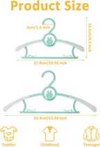 50 Pack Baby Hangers 11"-14" Adjustable Kids Hangers Multicolor