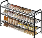 LINZINAR 3 Tier Long Shoe Rack for Closet Metal Shoe Organizer for Entryway