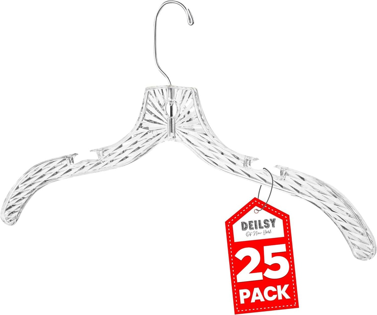 Clothes Hangers Plastic Set of 12 Pack Heavy Duty Hangers Dresses, T-Shirts Shirt Dress Blouse Hangers for Closet Organization Crystal Hanger Women and Men Coat Hanger