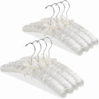 Whitmor Satin Padded Hangers for Women Clothing, Bow Design, 8-Pack, Bone