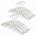 Whitmor Satin Padded Hangers for Women Clothing, Bow Design, 8-Pack, Bone