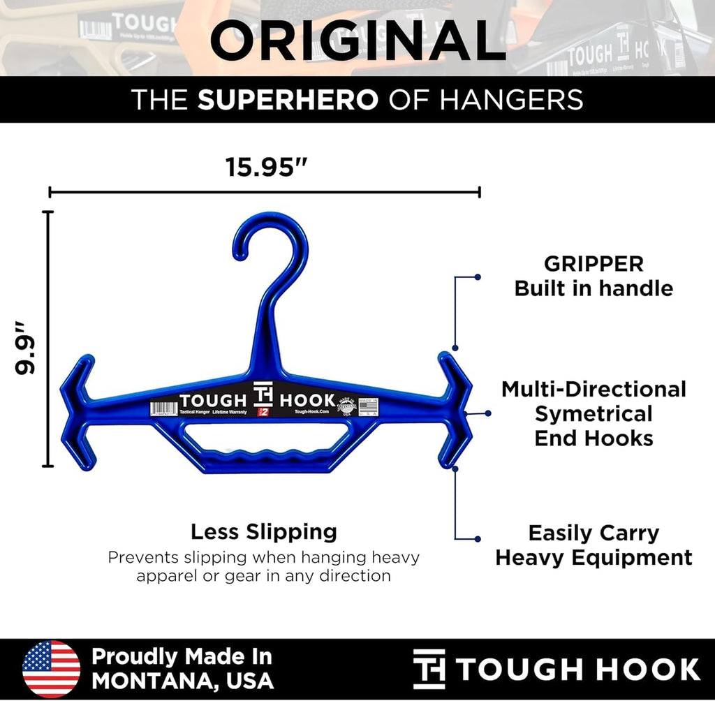 Tough Hook Multipurpose Heavy Duty Hanger, USA Made, Tactical Gear, 1 Black