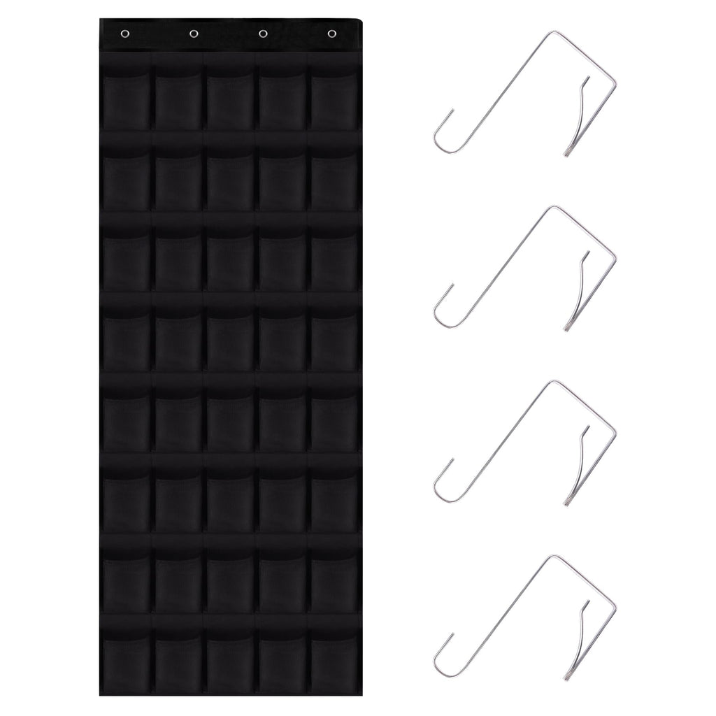 35 Pocket Over Door Shoe Organizer with 4 Metal Hooks（Grey）