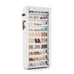 VTRIN Vertical Narrow Shoe Rack Organizer 10 Tier Tall Shoe Shelf Holds 20-22 Pairs with Non-Woven Dustproof Cover for Closet, Entryway Black