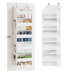 SpaceAid 1 Pack Over The Door Organizer with 5 Large Pockets and 10 Mesh Side Pockets, 5 Layers Door Organizer Hanging with Clear Window for Bedroom, Bathroom, Pantry and Nursery, Gray