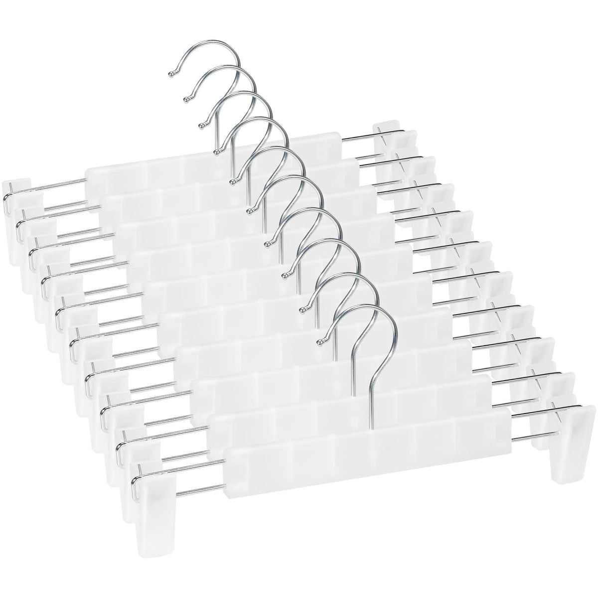Pants Hangers with Clips, Skirt Hangers, 10 Pack, Black