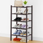 Smiry Bamboo Shoe Rack, 12 Vertical Slats, 3 Tier - 26.8" Wide, Natural
