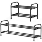 INSMART 3-Tier Expandable Shoe Rack, Stackable and Adjustable Shoes Organizer Storage Shelf, Sturdy and Durable Metal Structure Free Standing Shoe Rack for Closet Entryway Doorway