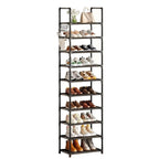 Simple Trending Tall Shoe Rack Storage Holds 40 Pairs, 10 Tier Shoe Organizer Shelf Large Capacity for Entryway Closet, Black
