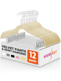 HOUSE DAY Skirt Hangers 24 Pack, Velvet Pants Hangers with Adjustable Clips