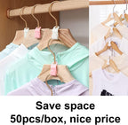 otylzto 50PCS(or100) Hanger Hooks for Plastic Clips Clothes Space Saving Hangers for Clothes Closet Hangers Space Saver