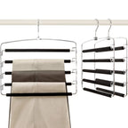 TOPIA HANGER Pant Hangers Space Saving 3 Pack with Non Slip 5 Tiers Hangers
