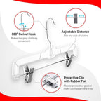 DEILSY™ Pants Hangers with Clips 12 Pack Skirt Hangers Clear Plastic