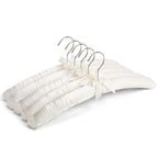 Amber Home 10 Pack Large Ivory Satin Padded Hangers for Women Clothing 17"