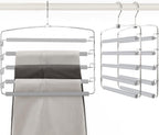 TOPIA HANGER Pant Hangers Space Saving 3 Pack with Non Slip 5 Tiers Hangers