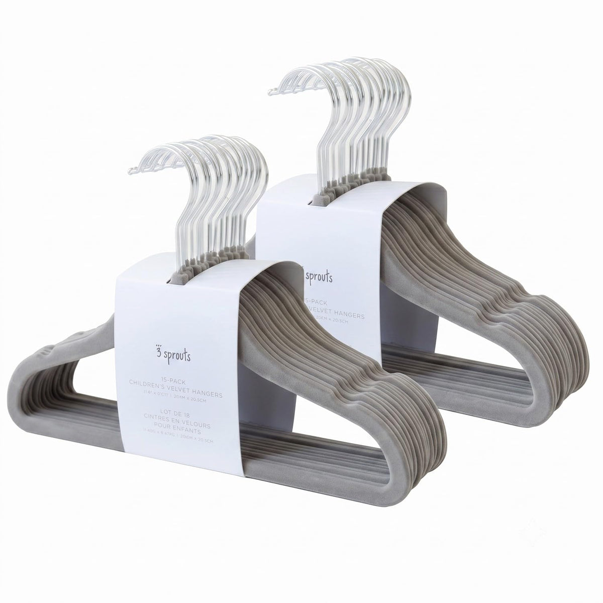 3 Sprouts Velvet Baby Hangers, Non Slip Slim, Cream, 30 Pack