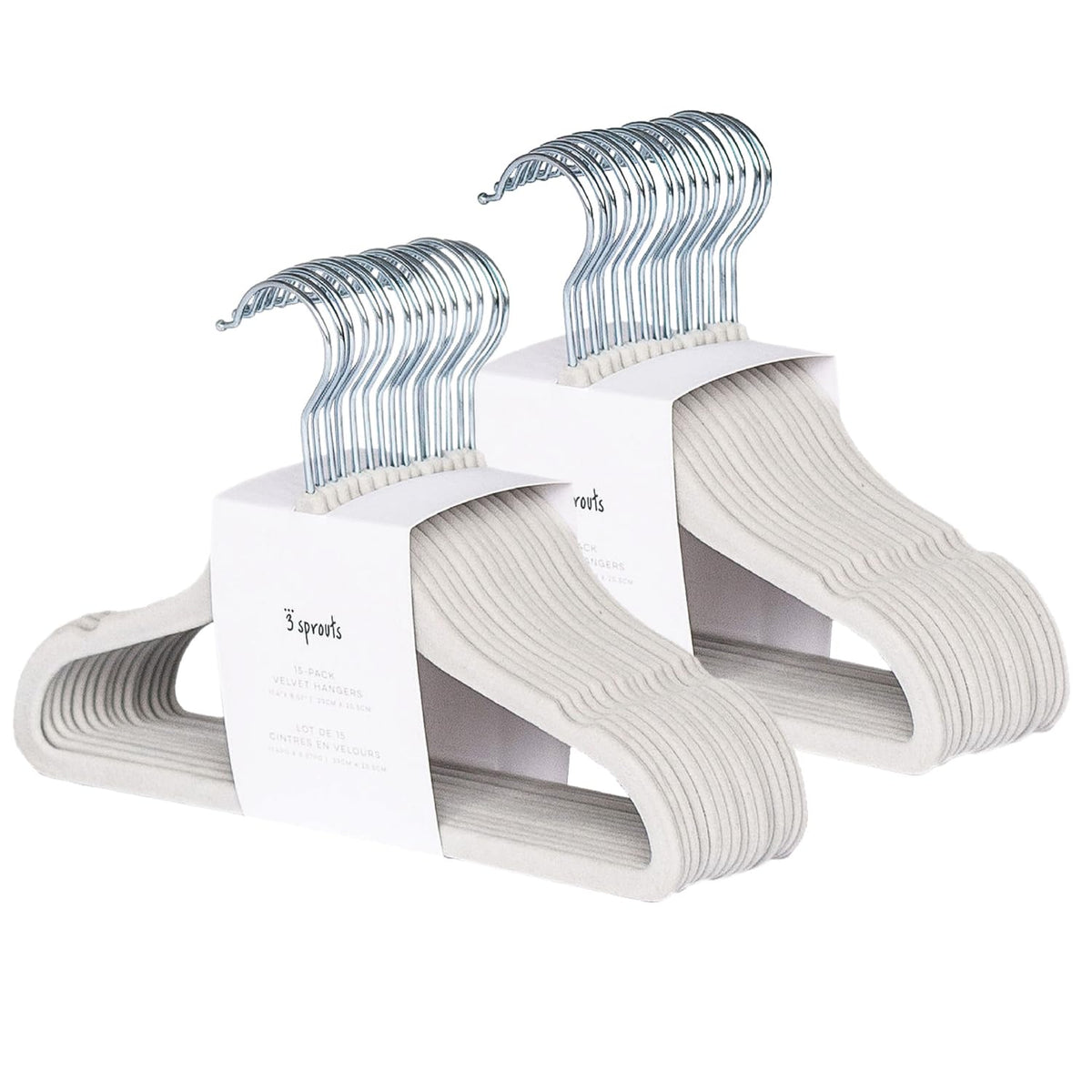 3 Sprouts Velvet Baby Hangers, Non Slip Slim, Cream, 30 Pack