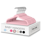 BAGAIL 50 Pack Kids Velvet Hangers 11 Inches Children's Clothes Hangers Non-Slip Baby Hangers for Infant/Toddler (Grey)