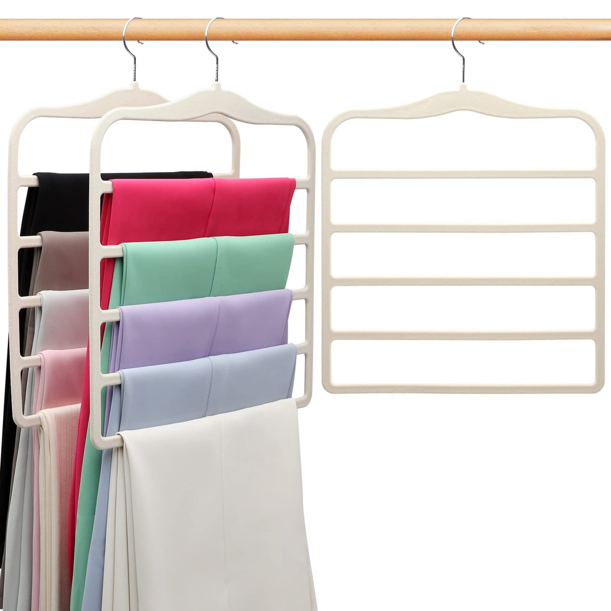 Closet Organizers and Storage, 3 Pack Velvet Pants-Hangers-Space-Saving